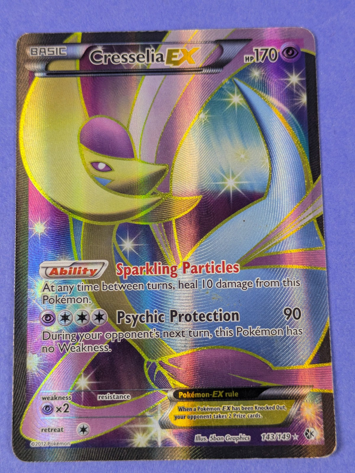 Cresselia EX #143 Pokemon Boundaries Crossed - Ultra Rare - Pokemon Card - MP