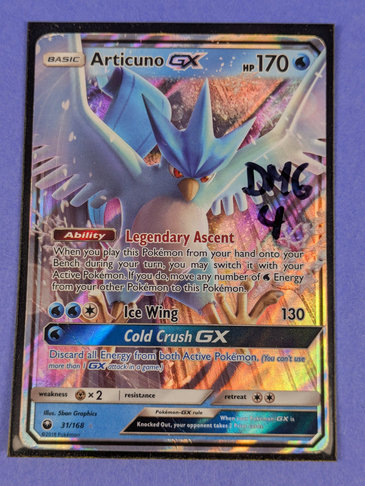 Articuno GX - 31/168 - Ultra Rare Holo Celestial Storm - Pokemon Card - DMG