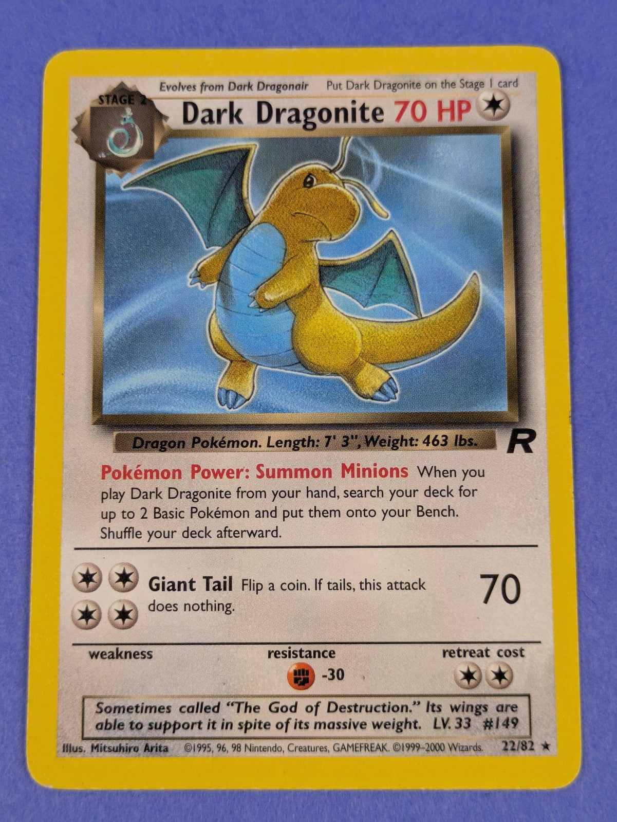 Dark Dragonite - 22/82 - Rare Unlimited Team Rocket Unlimited - Pokemon - MP
