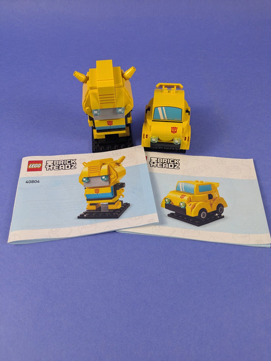 LEGO BrickHeadz Transformers Bumblebee Robot & Vehicle 40804 Complete Pre-Owned