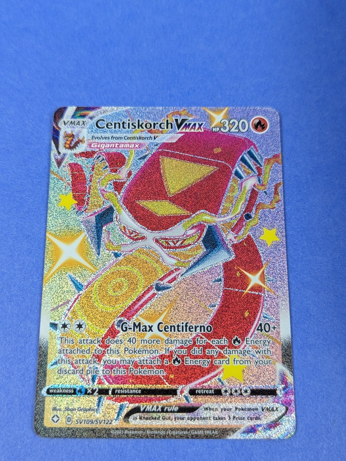 Centiskorch VMAX - SV109/SV122 - Rare Holo VMAX Shining Fates  - Pokemon - NM