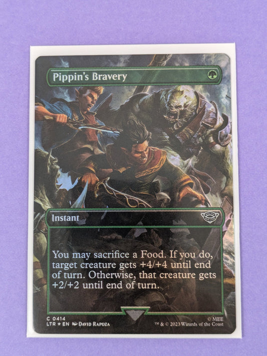 MTG: The Lord of the Rings: Pippin's Bravery Borderless #0414 Common - NM