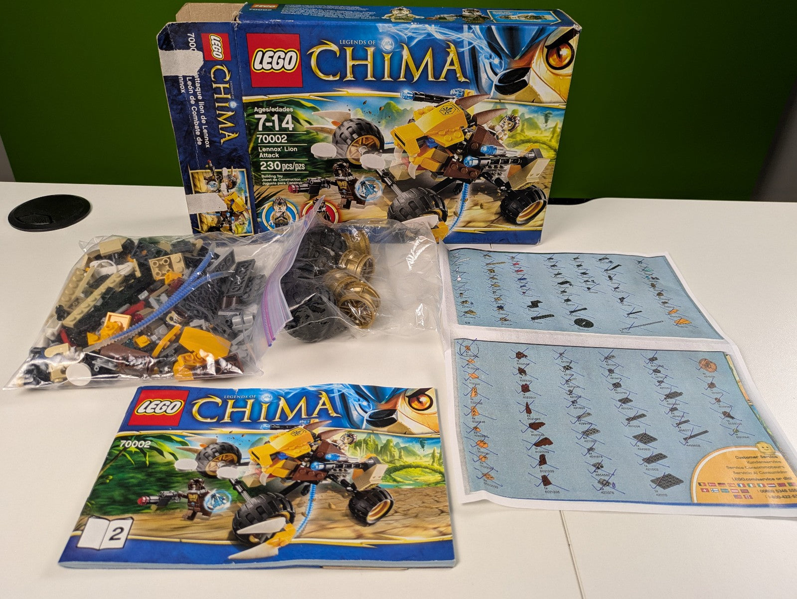 Lego LEGENDS OF CHIMA: Lennox' Lion Attack Set 70002 - Incomplete