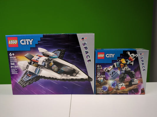 Lego Town: City: Interstellar Spaceship & Space Construction Mech 60430 & 60428
