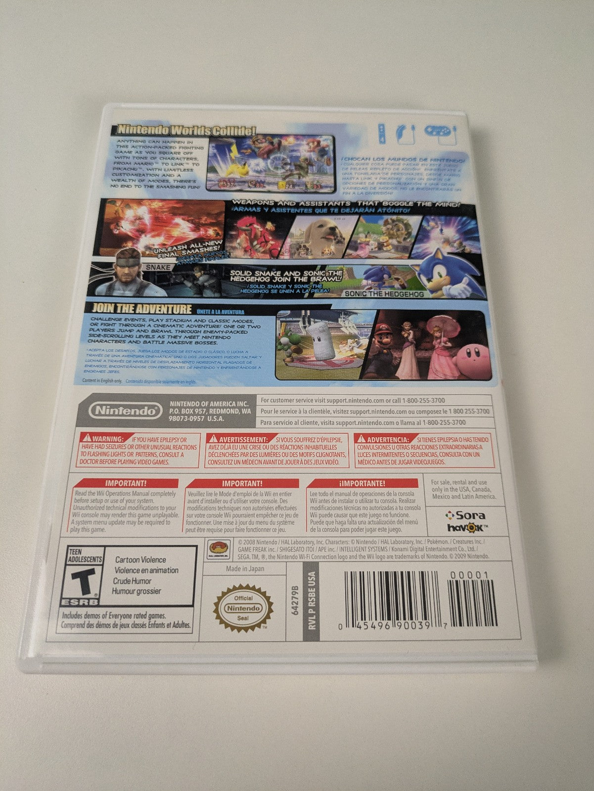 Super Smash Bros. Brawl (Nintendo Wii, 2008) CIB