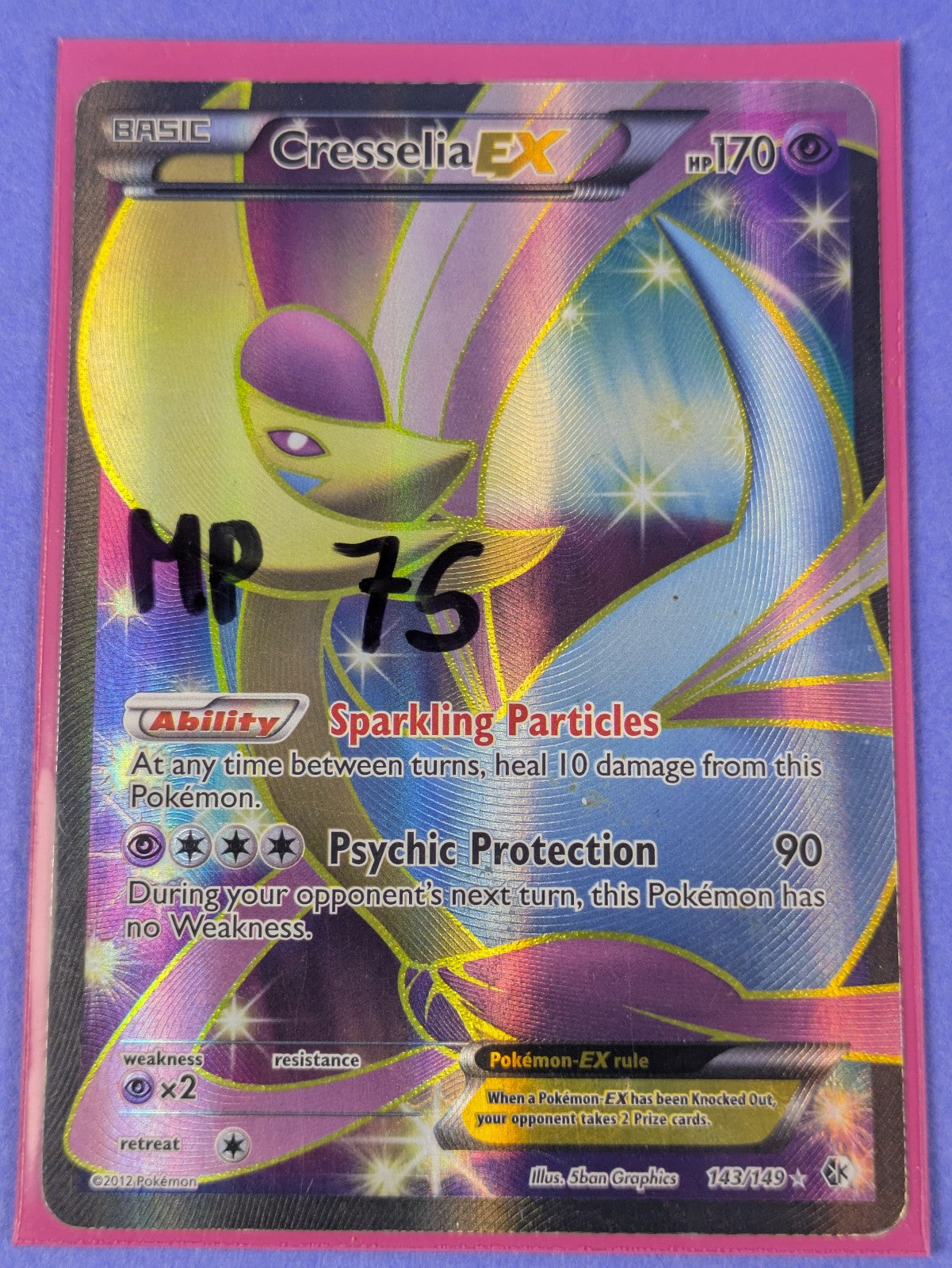 Cresselia EX #143 Pokemon Boundaries Crossed - Ultra Rare - Pokemon Card - MP