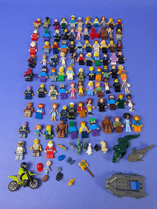 Lego Bundle Set: 100+ Random Minifigures Super Heroes, Minecraft, Harry Potter
