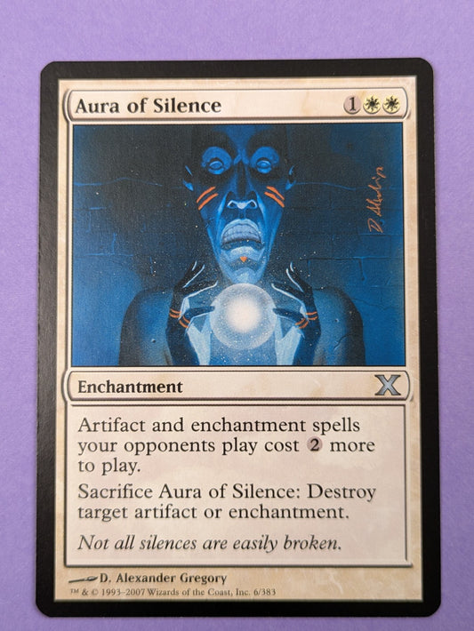 MTG Magic: Tenth Edition: Aura of Silence #6/383 Uncommon - NM