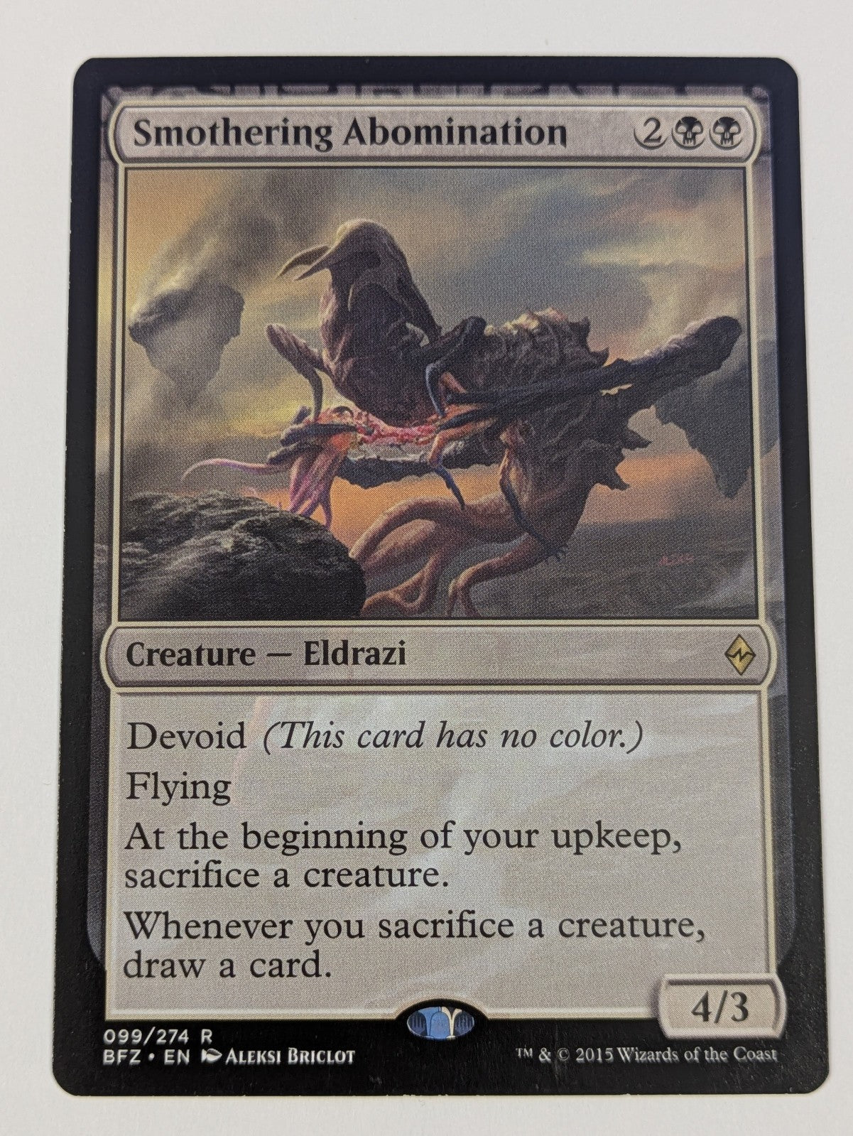MTG Magic: Battle for Zendikar: Smothering Abomination #099/274 Rare - LP