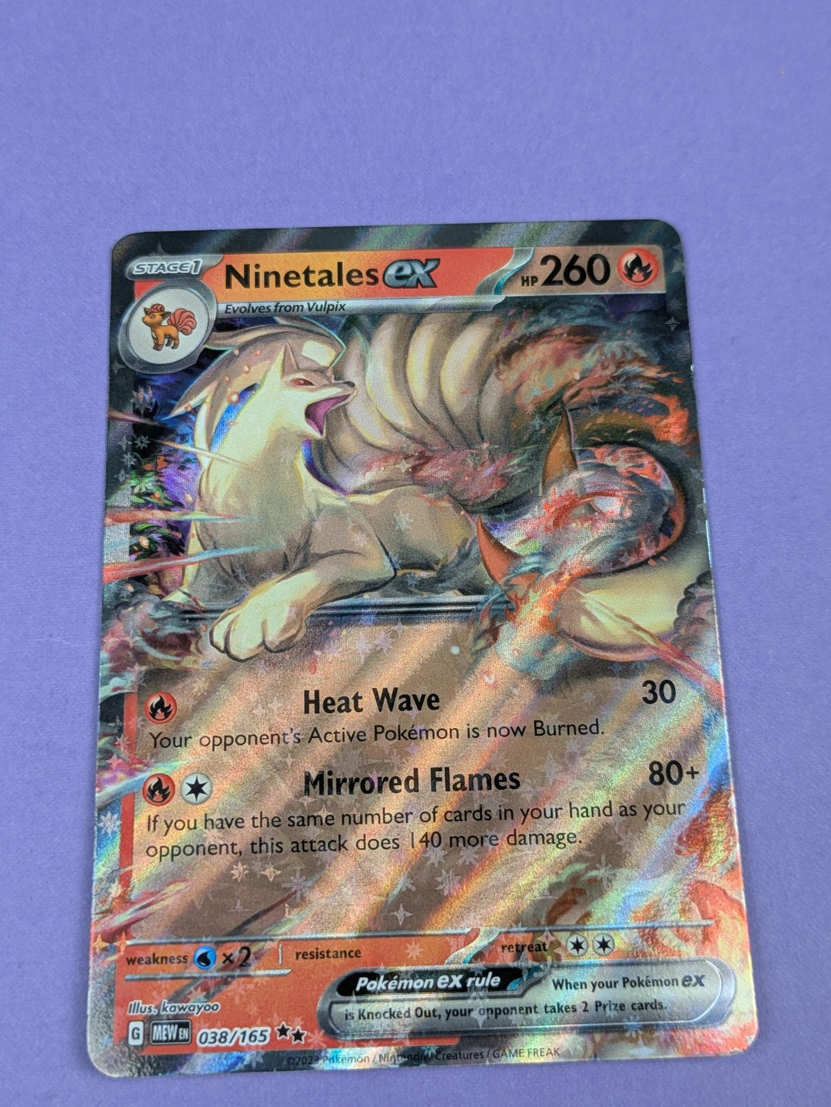 Ninetales ex - 038/165 - Double Rare Holo Scarlet & Violet 151  - Pokemon - NM