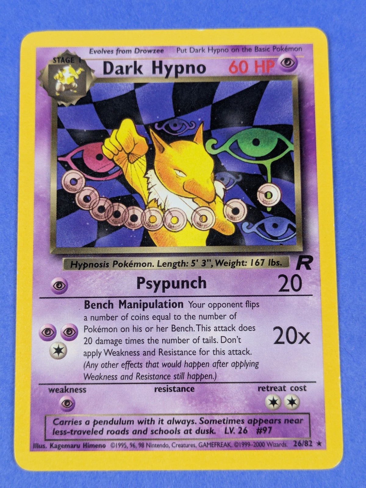 Dark Hypno - 26/82 - Rare Unlimited Team Rocket - Pokemon Card - MP