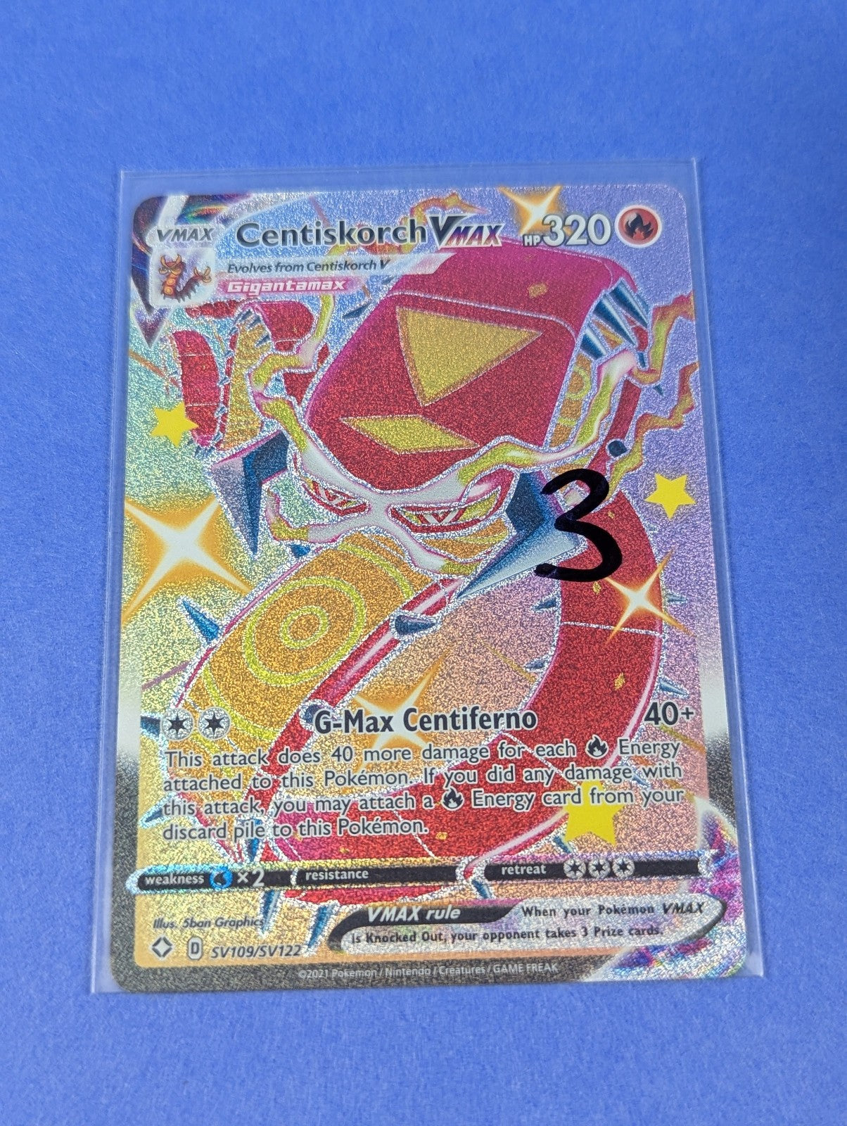 Centiskorch VMAX - SV109/SV122 - Rare Holo VMAX Shining Fates  - Pokemon - NM