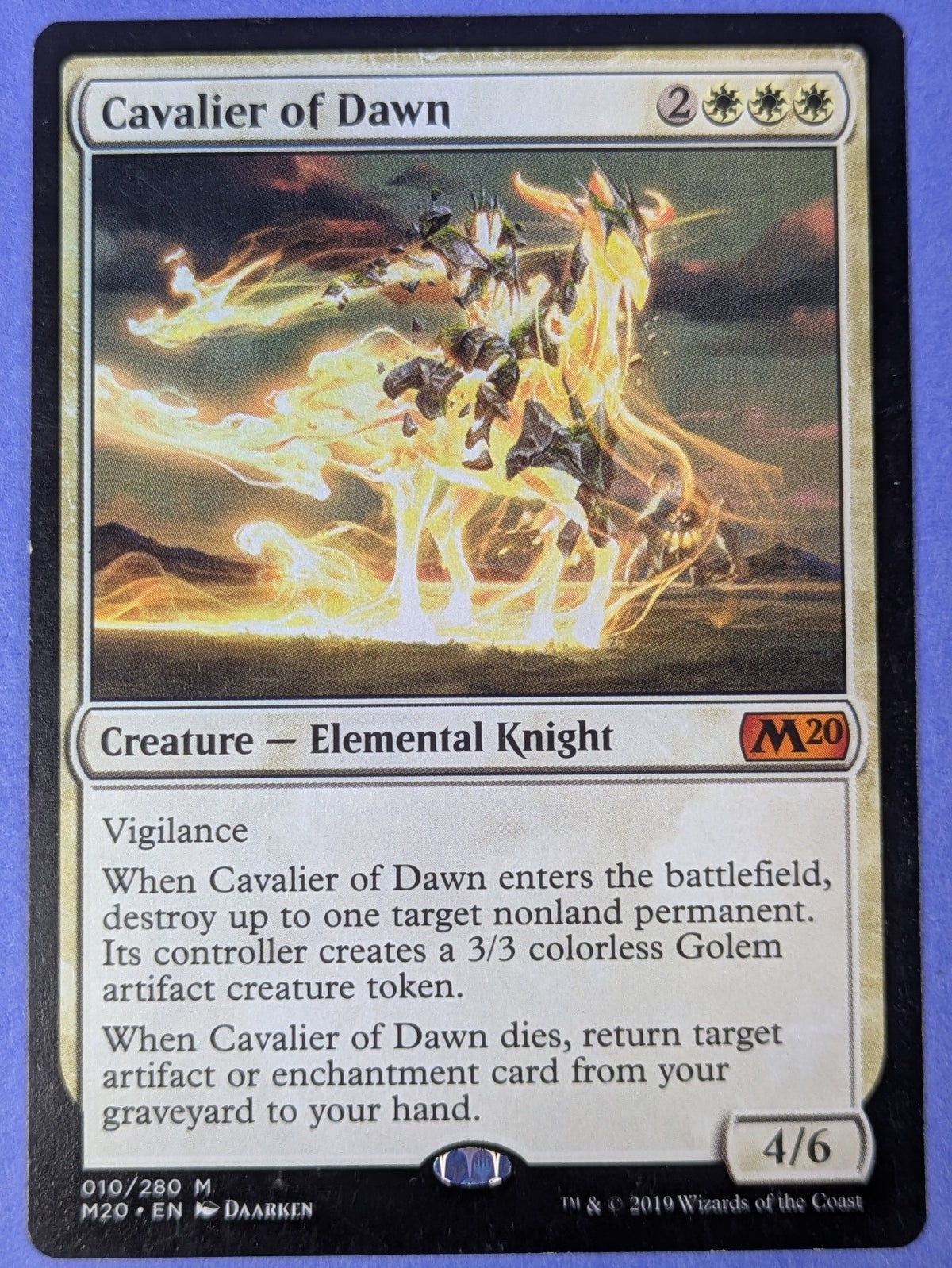 MTG Magic: Core Set 2020: Cavalier of Dawn #010/280 Mythic - LP