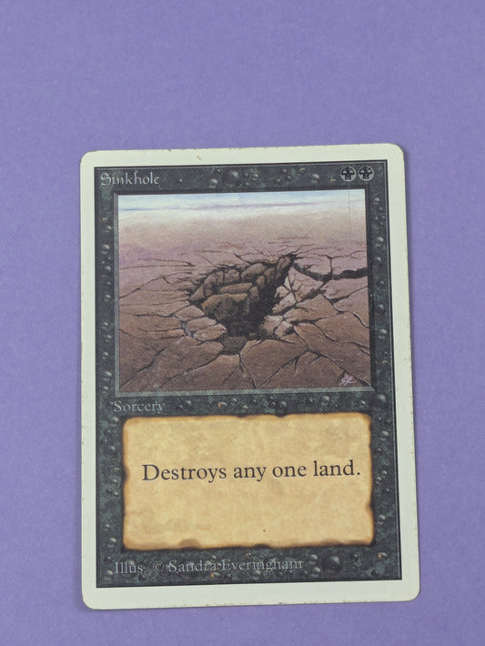 MTG Magic The Gathering: Unlimited Edition- Sinkhole- Common- MP