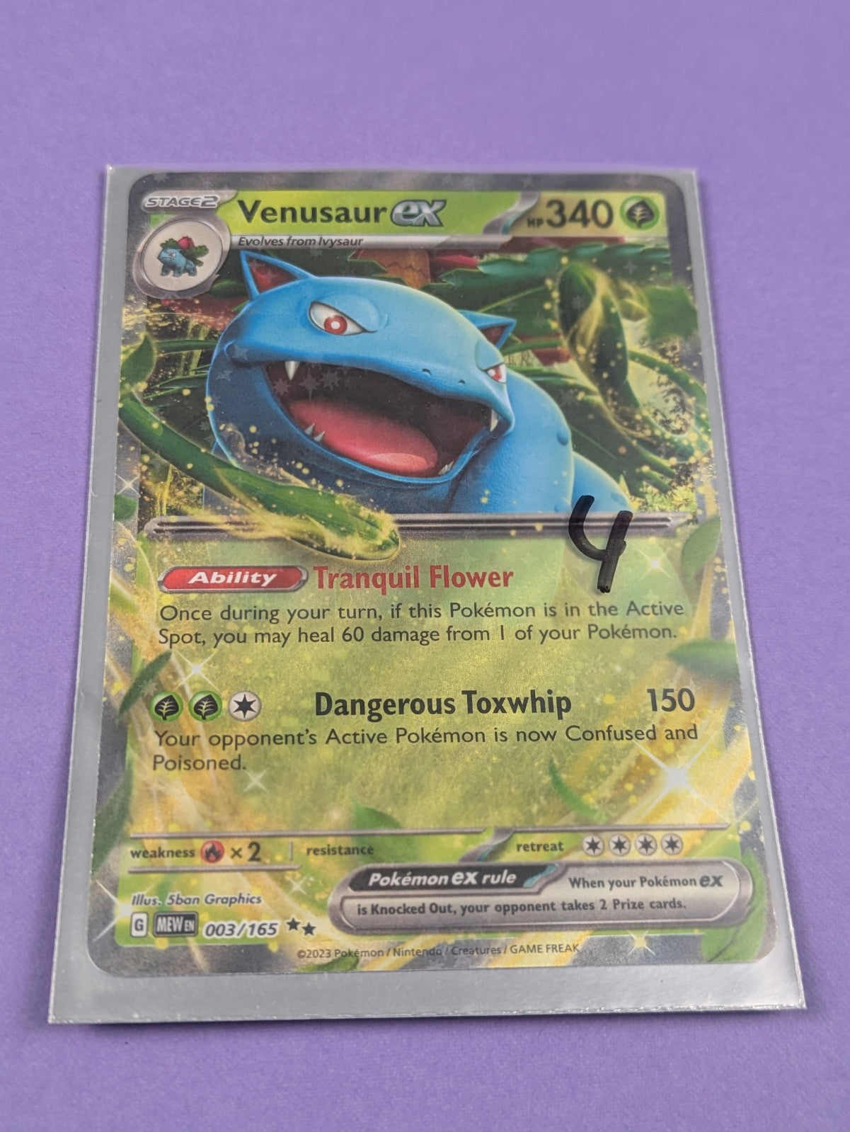 Venusaur ex - 003/165 - Double Rare Holo 151 - Pokemon Card - NM