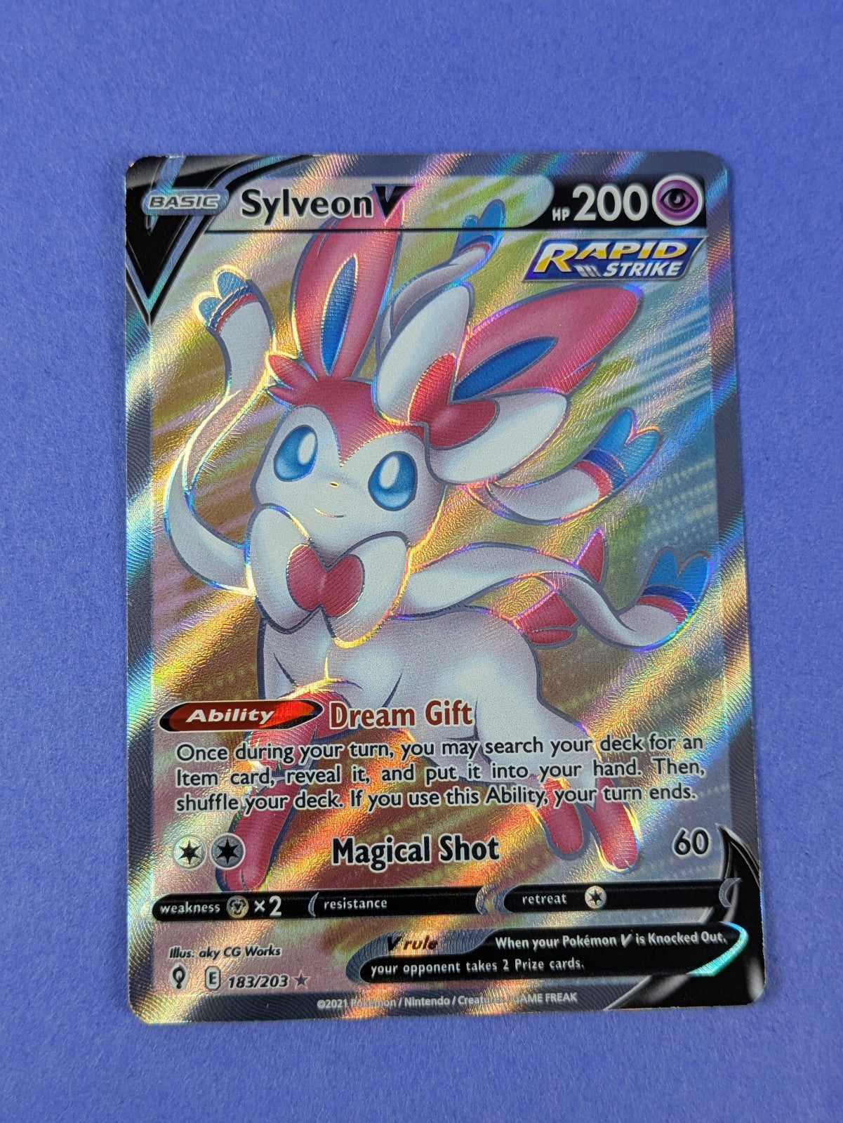 Sylveon V - 183/203 - Full Art Ultra Rare Evolving Skies - Pokemon Card - NM