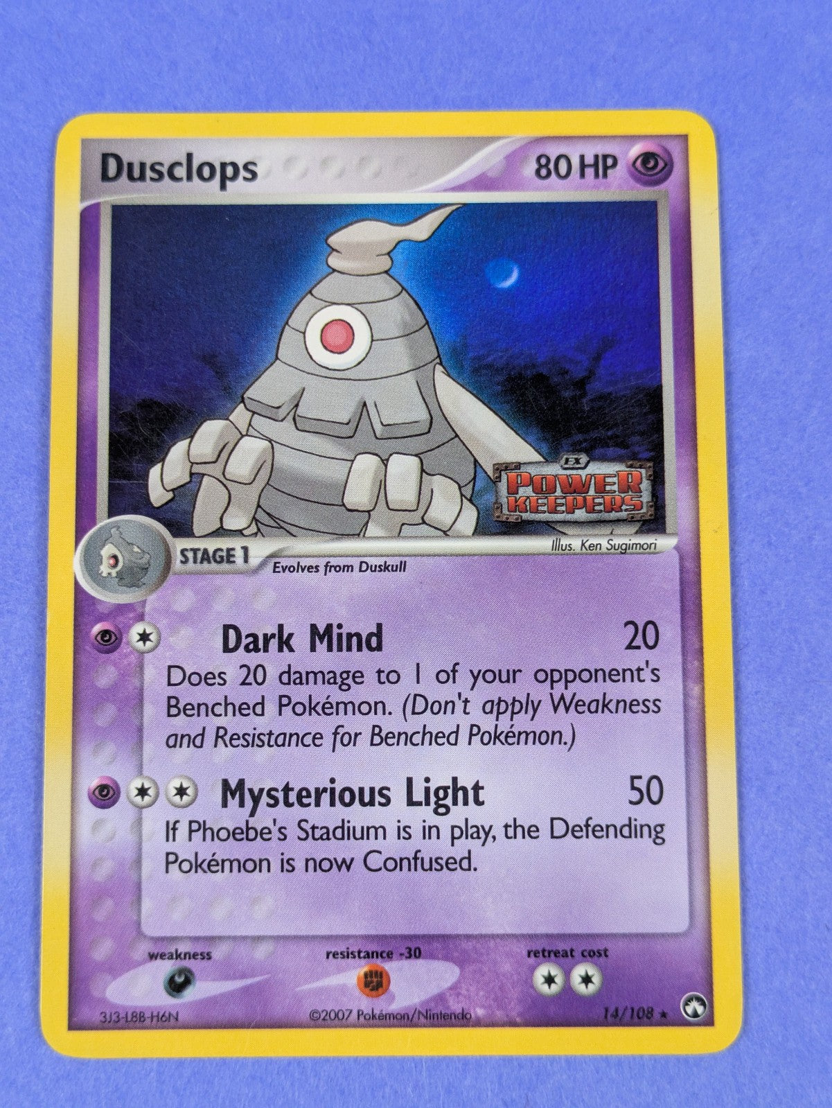 Dusclops - 14/108 - Rare Reverse Holo Power Keepers - Pokemon Card - LP