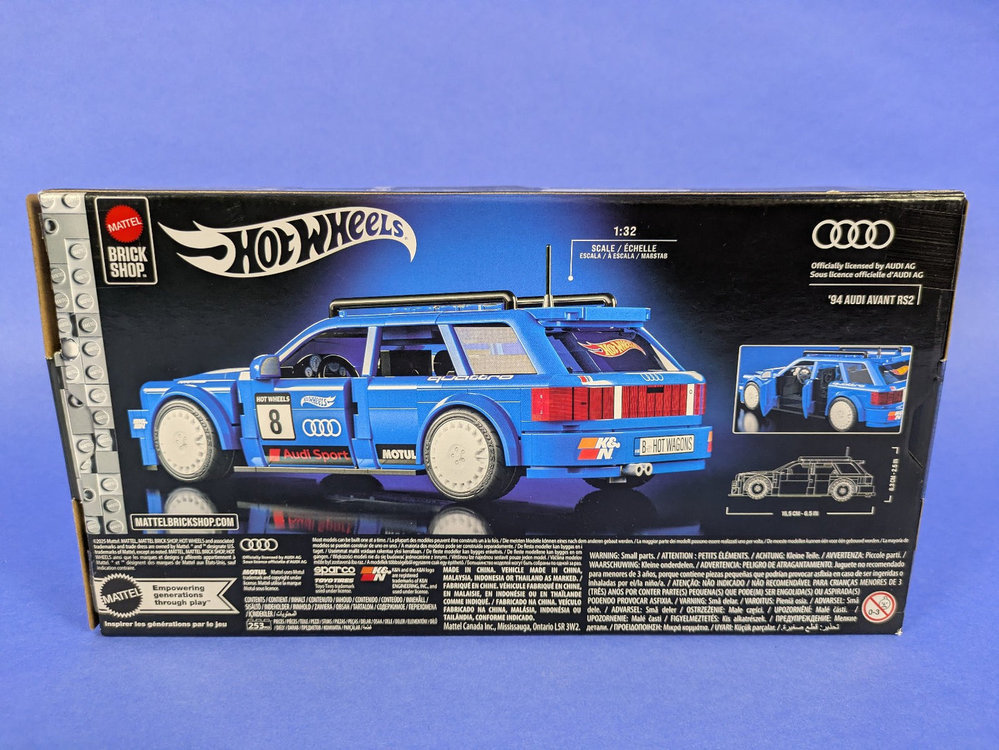 MATTEL Brick Shop Hot Wheels '94 Audi Avant RS2 Blue Car (253 pcs)
