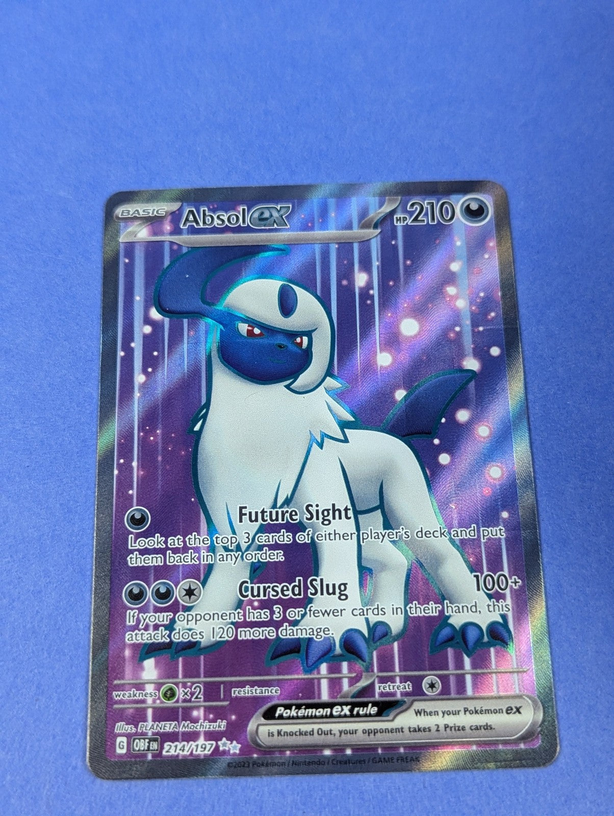 Absol ex - 214/197 - Full Art Ultra Rare Holo Obsidian Flames - Pokemon - LP