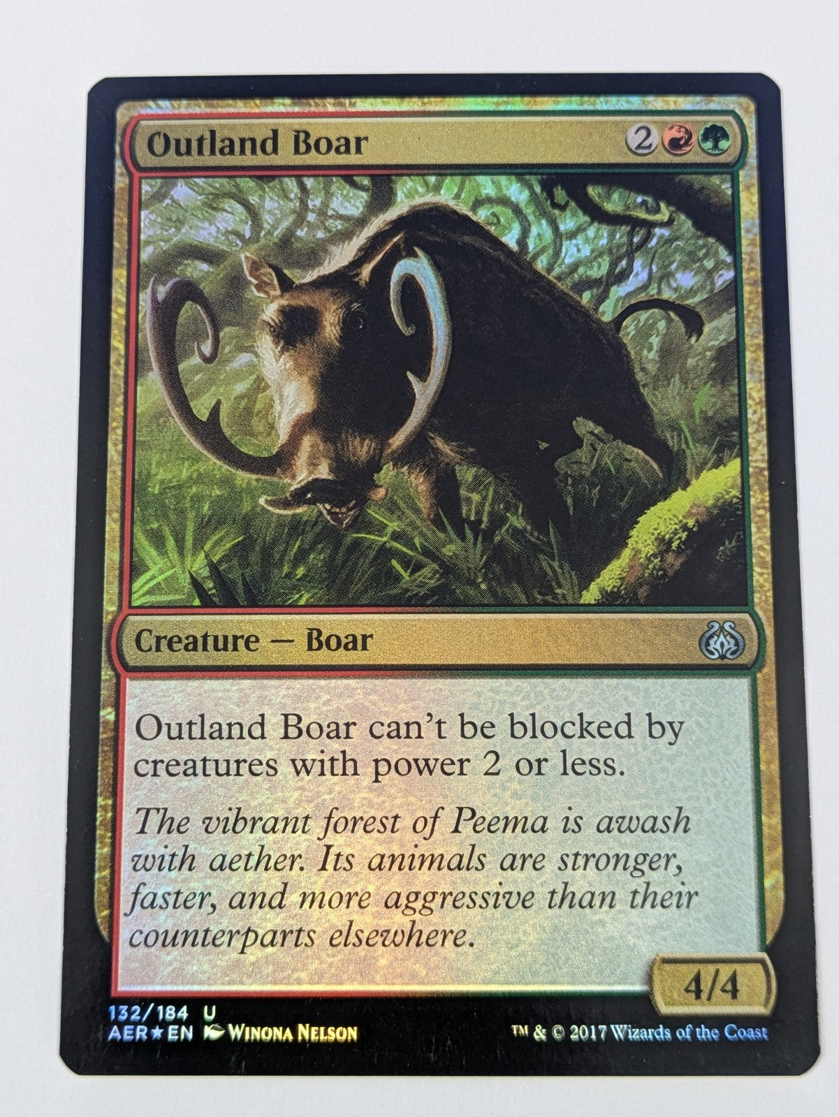 MTG Magic: Aether Revolt: Outland Boar Foil #132/184 Uncommon - NM