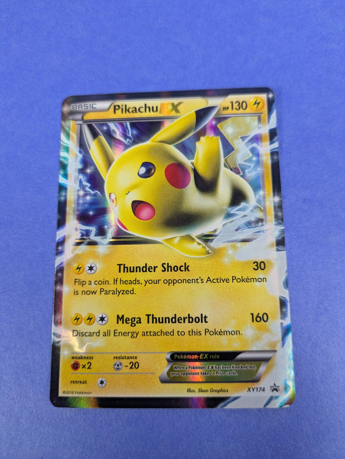 Pikachu EX - XY174 - Promo Holo XY Black Star Promos - Pokemon Card - LP