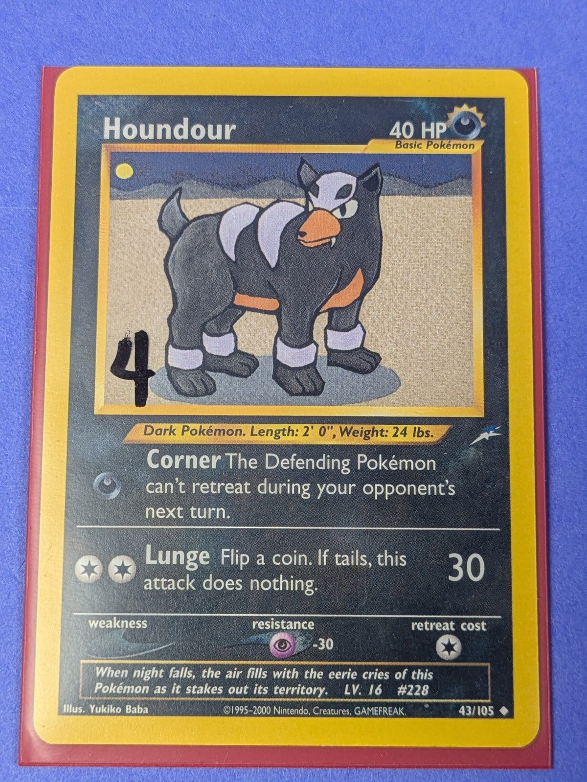 Houndour - 43/105 - Uncommon Neo Destiny - Pokemon Card - NM