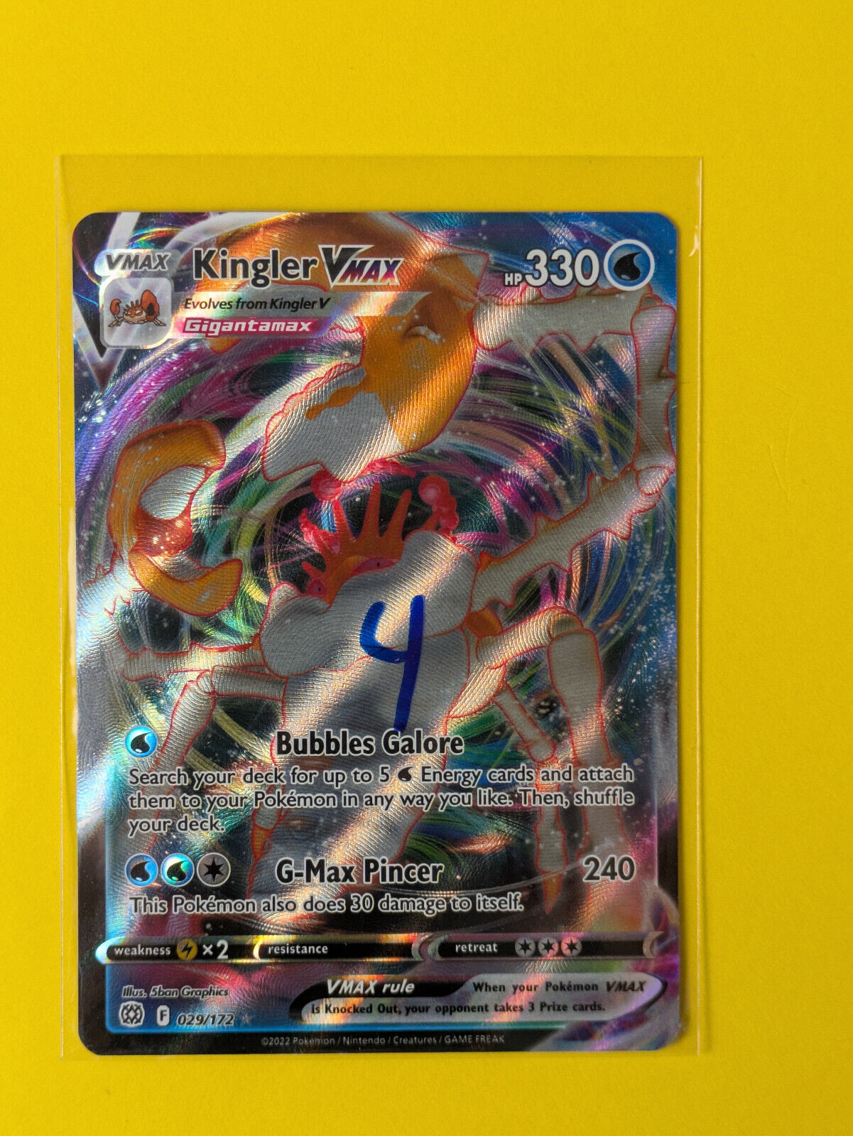 Kingler VMAX - 029/172 - Ultra Rare Brilliant Stars - Pokemon Card - NM