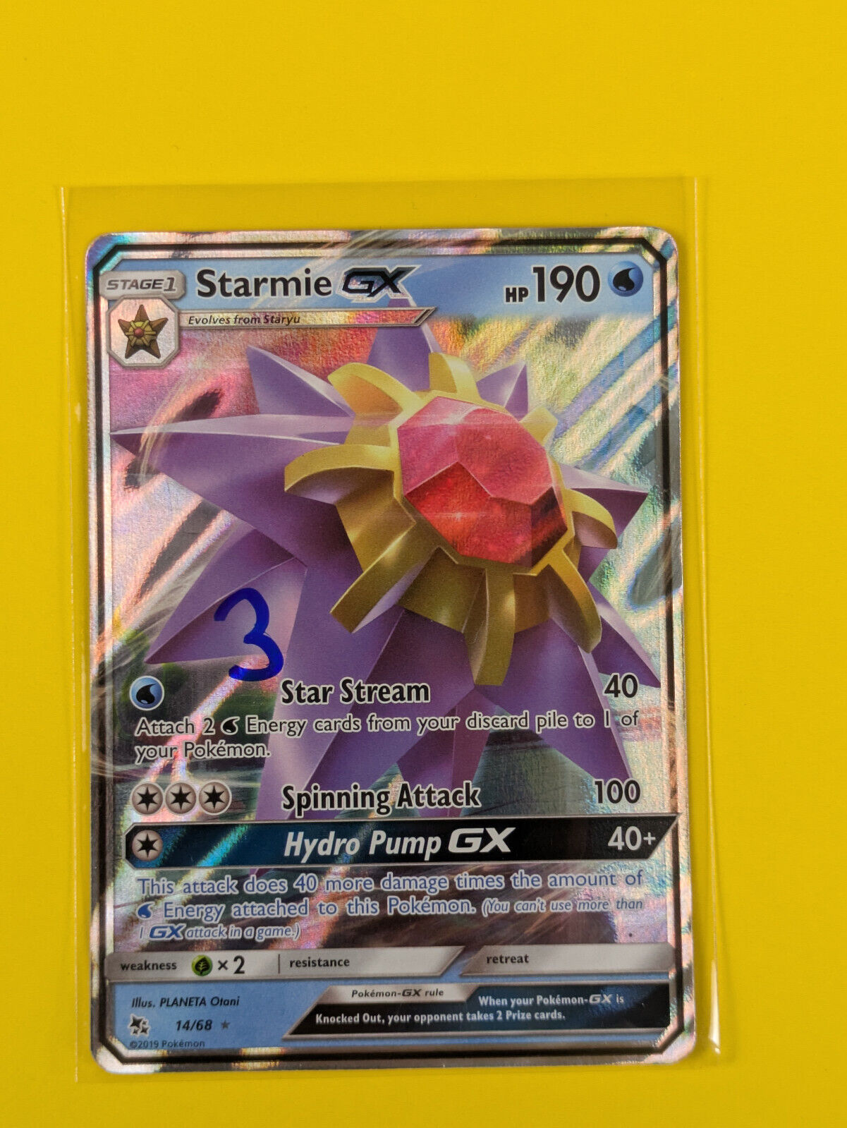 Starmie GX - 14/68 - Ultra Rare Hidden Fates - Pokemon Card - NM