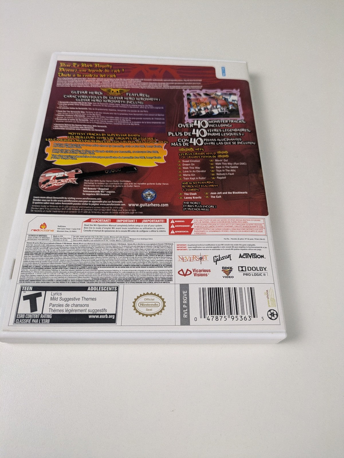 Guitar Hero: Aerosmith (Nintendo Wii, 2008) CIB