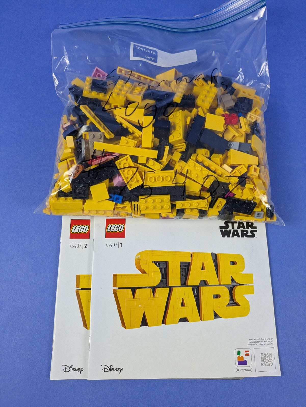 LEGO Star Wars Brick-Built Star Wars Logo 75407 Complete Set Pre-Owned