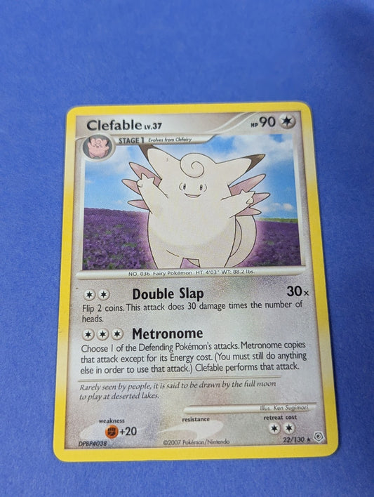Clefable - 22/130 - Rare Diamond & Pearl - Pokemon Card - MP