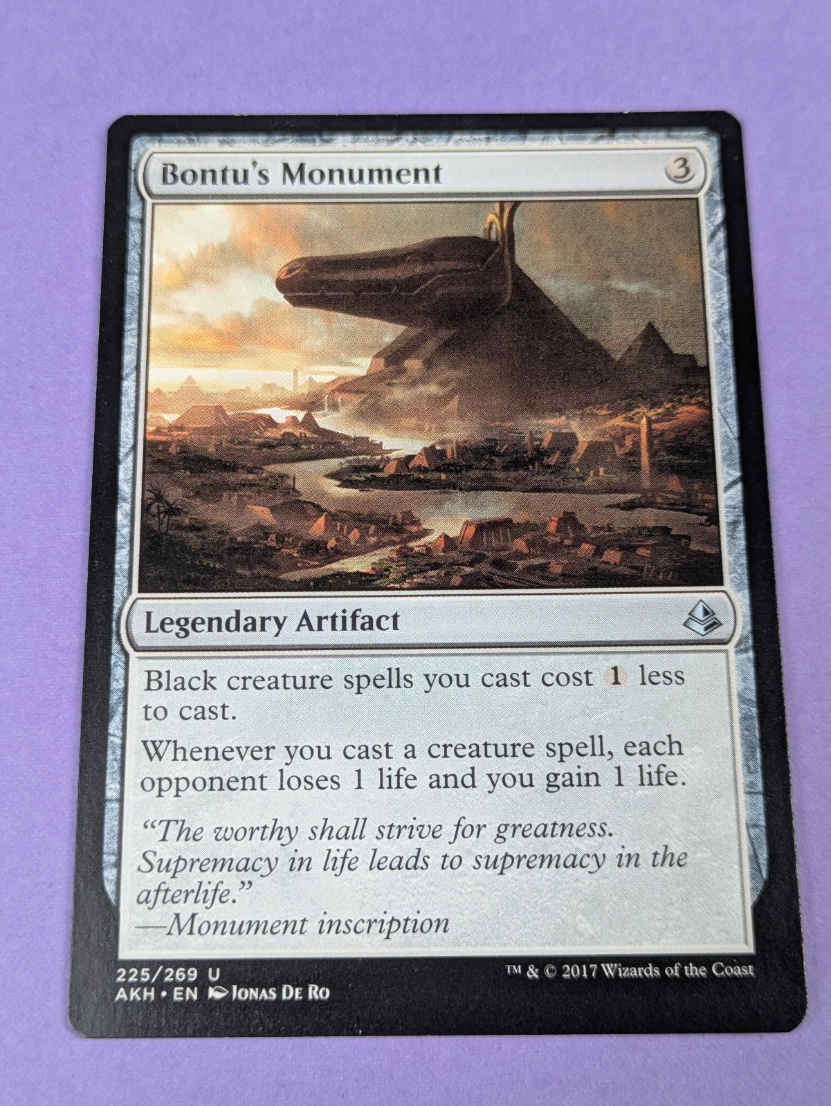 MTG Magic: Amonkhet: Bontu's Monument #225/269 Uncommon - NM