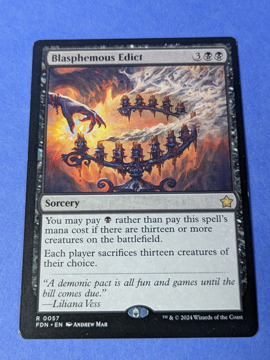 MTG Magic: Foundations: Blasphemous Edict #0057 Rare - LP