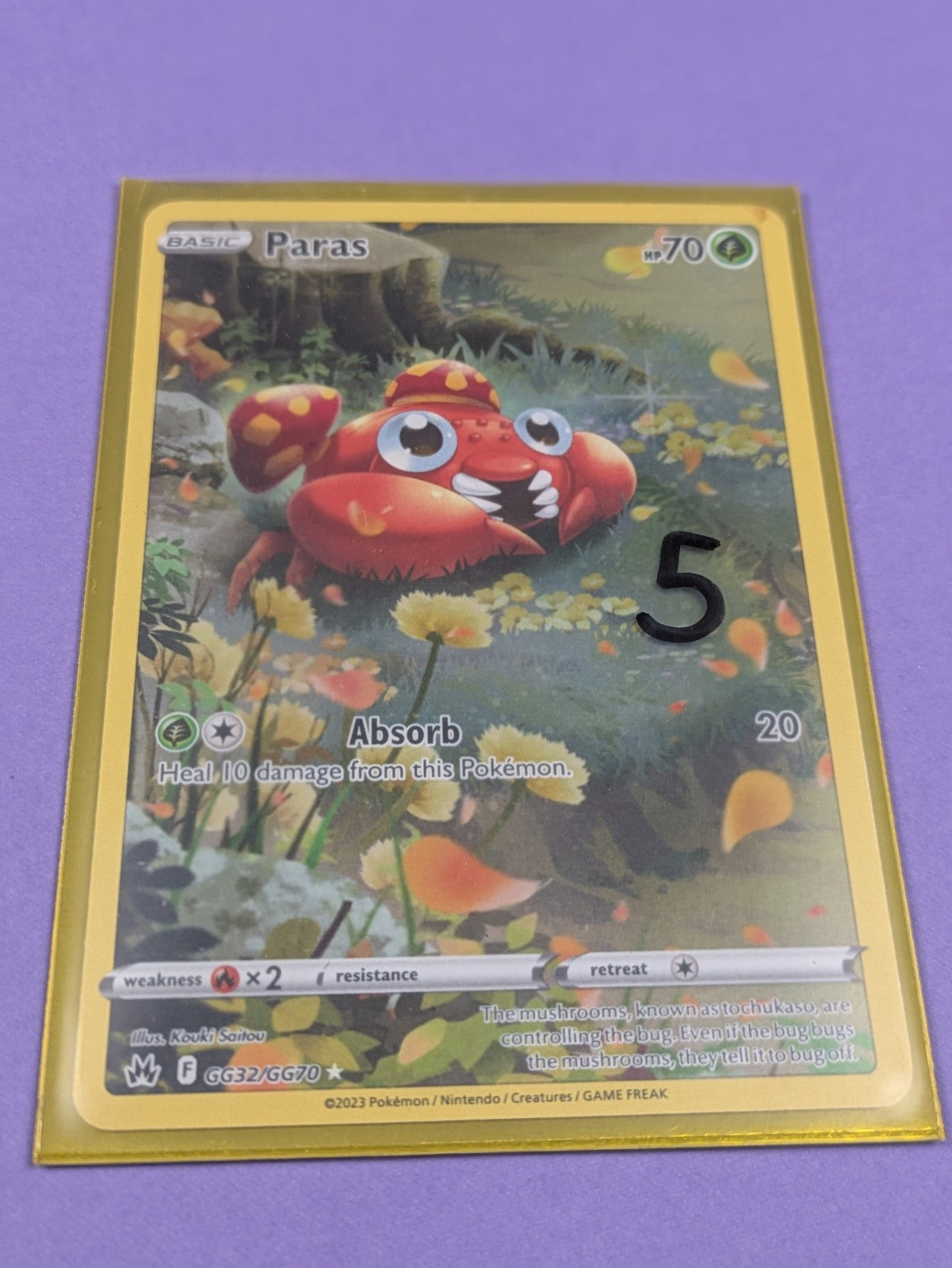 Paras - GG32/GG70 - Rare Crown Zenith Galarian Gallery  - Pokemon Card - LP
