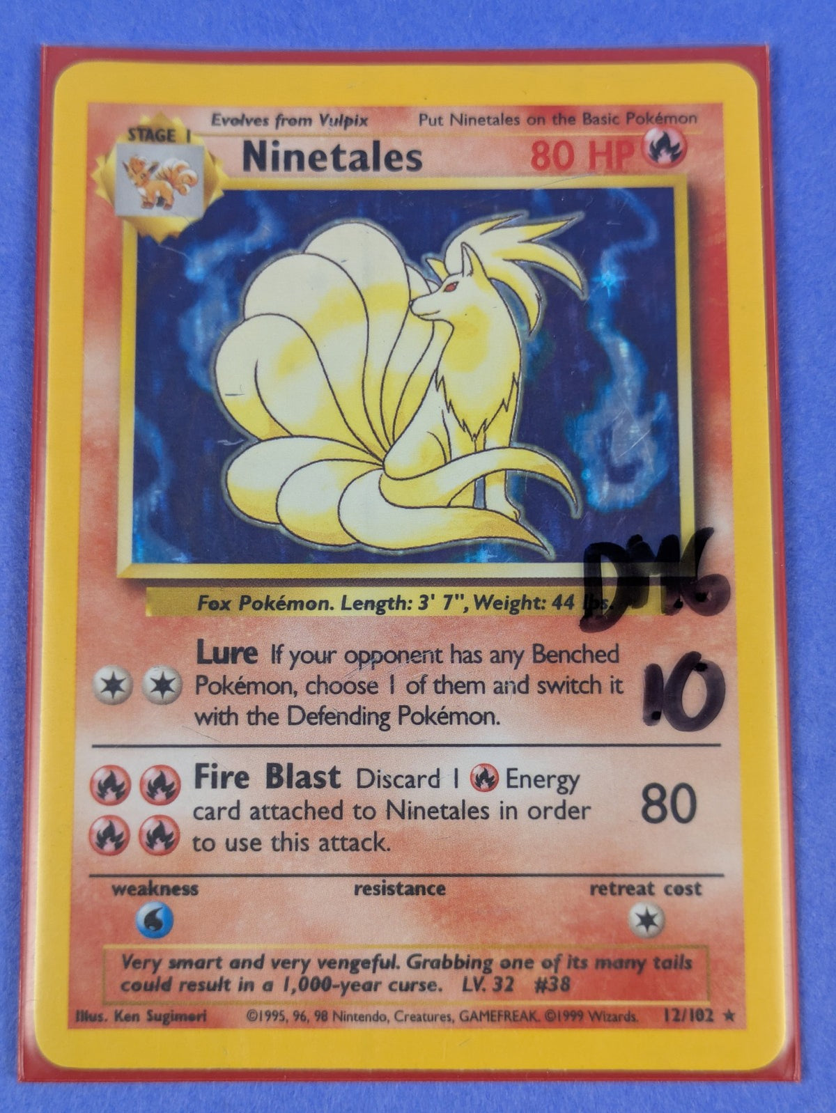 Ninetales - 12/102 - Holo Base Set Unlimited - Pokemon Card - DMG