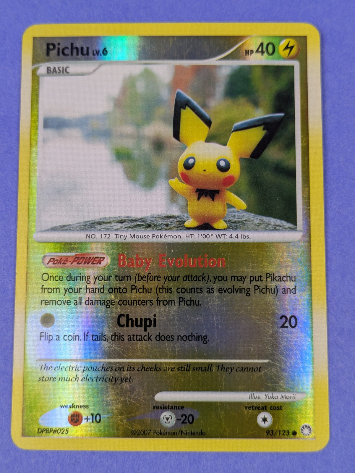 Pichu - 93/123 - Common Reverse Holo Mysterious Treasures - Pokemon - MP