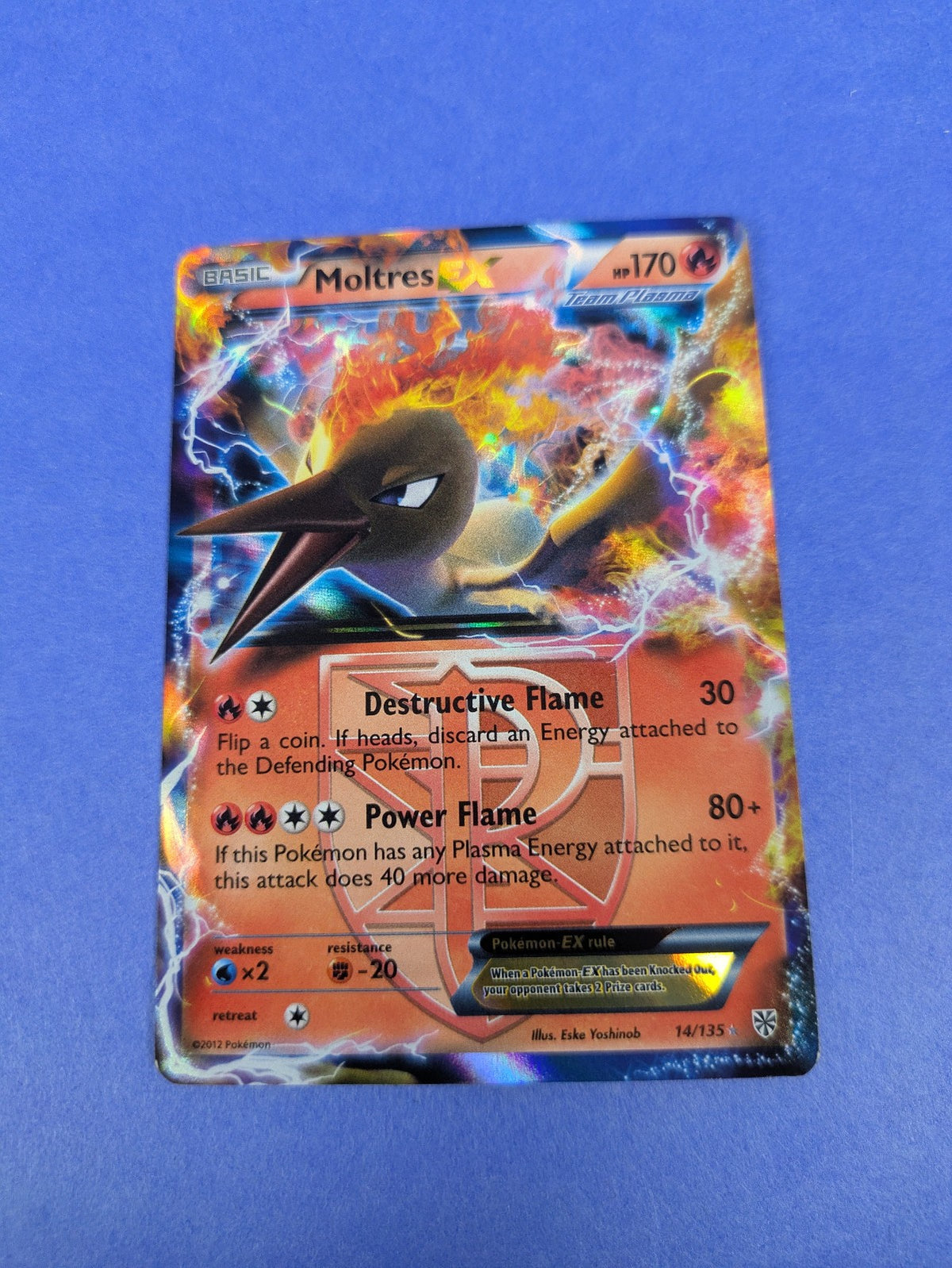 Moltres EX - 14/135 - Rare Holo Plasma Storm - Pokemon Card - LP