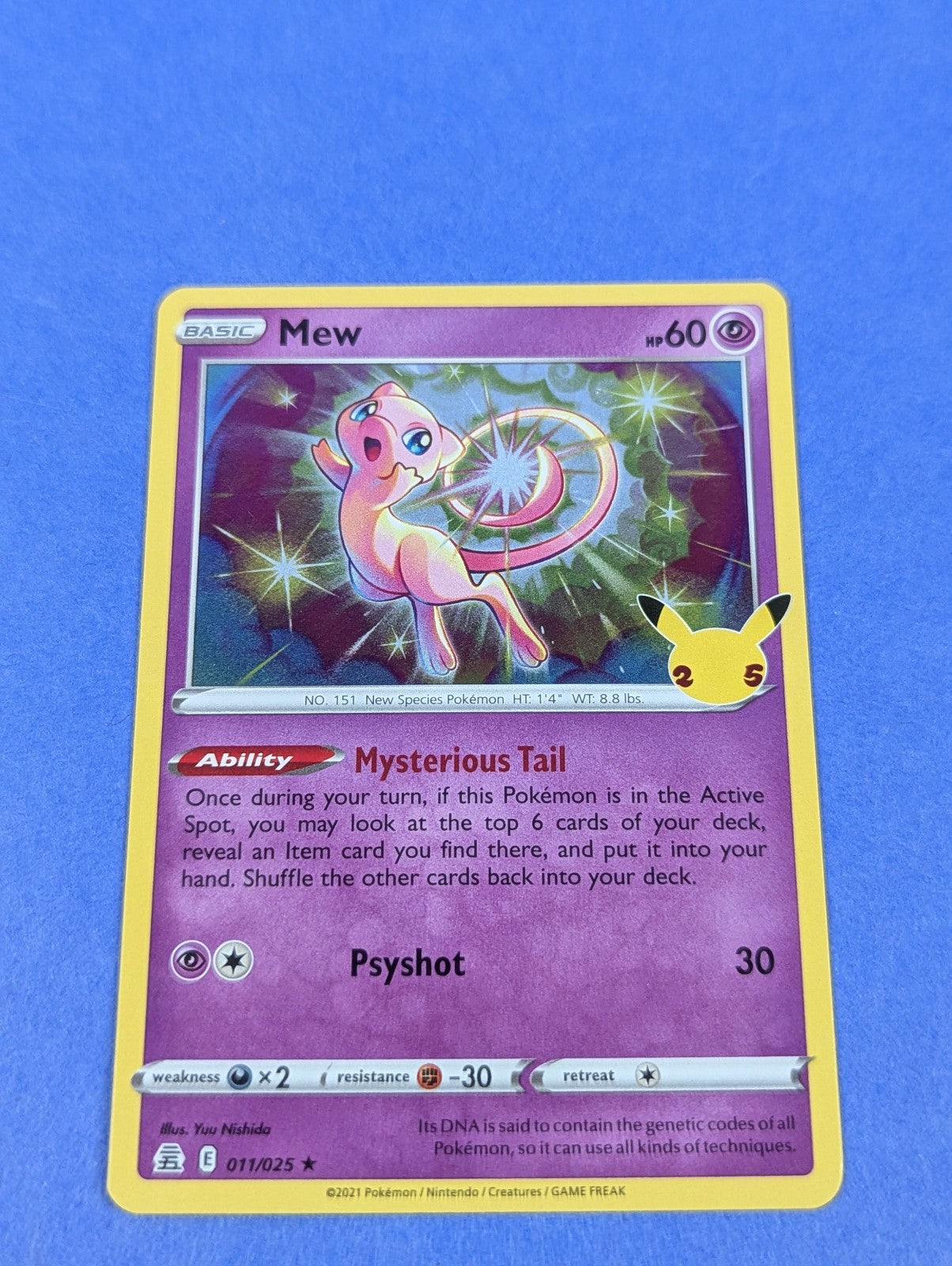 Mew - 011/025 - Holo Rare Celebrations - Pokemon Card - NM