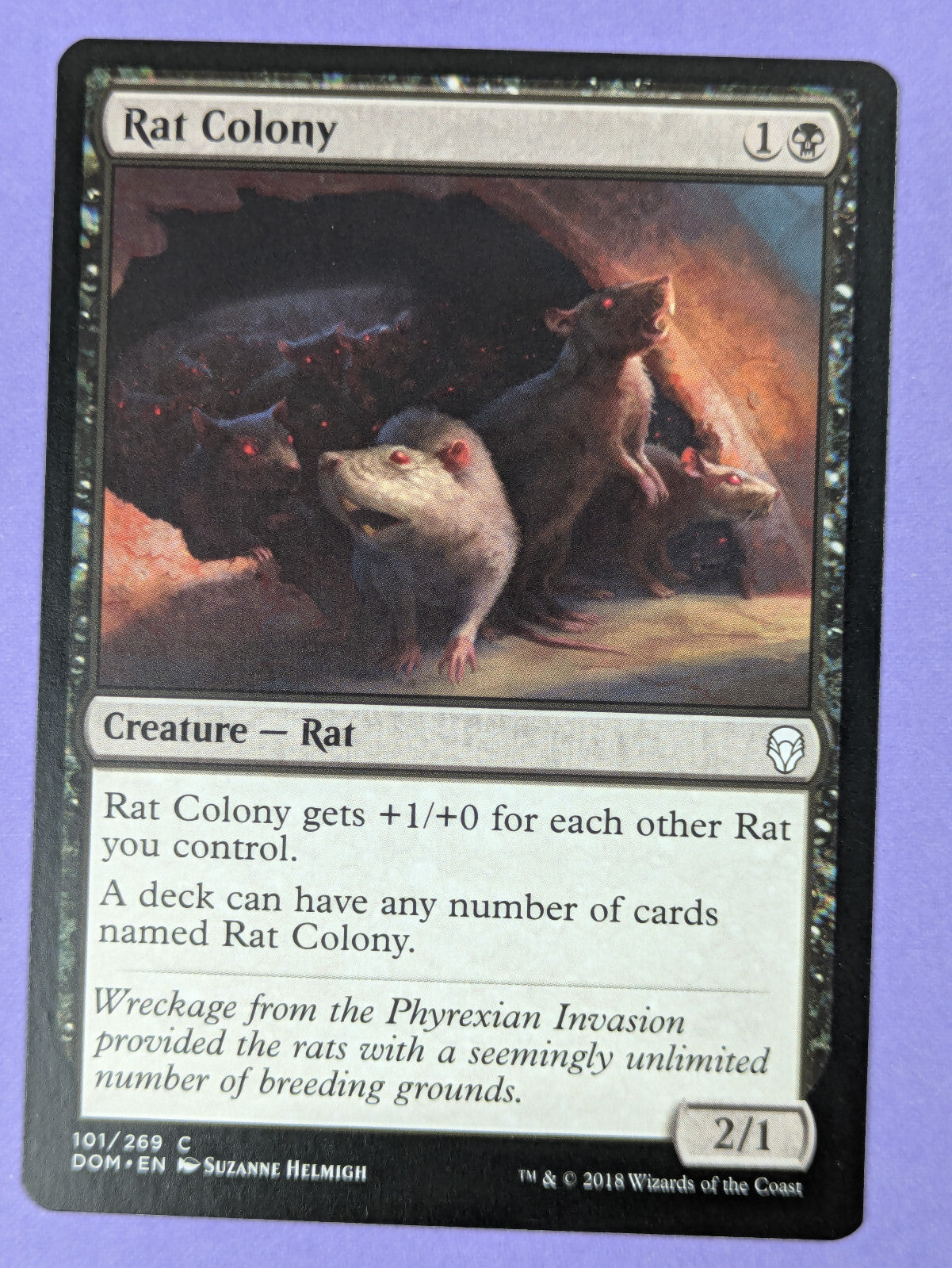 MTG Magic The Gathering: Dominaria: Rat Colony #101/269 Common - NM