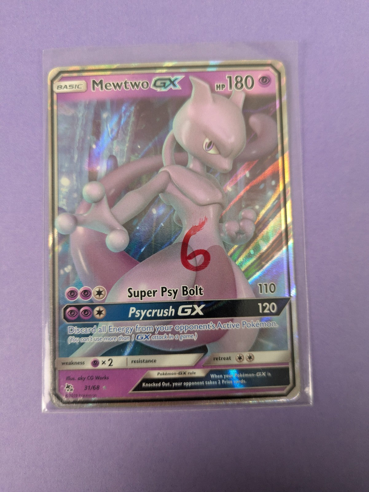 Mewtwo GX - 31/68 - Ultra Rare Hidden Fates - Pokemon Card - NM