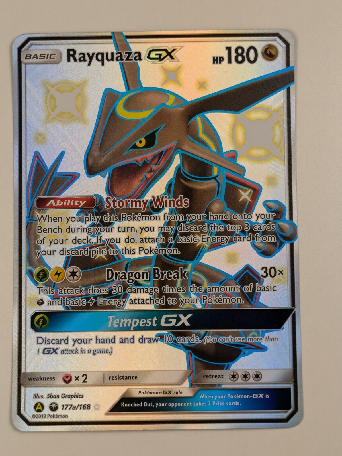 Rayquaza GX - 177a/168 - Shiny Oversized Promo Sun & Moon - Jumbo Pokemon - NM