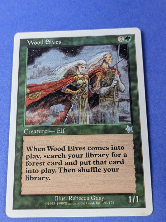 MTG Magic the Gathering: Starter 1999: Wood Elves #153/173 Uncommon - LP