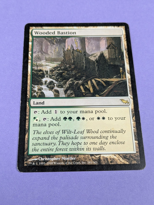 MTG Magic: Shadowmoor: Wooded Bastion #281/301 Rare - LP