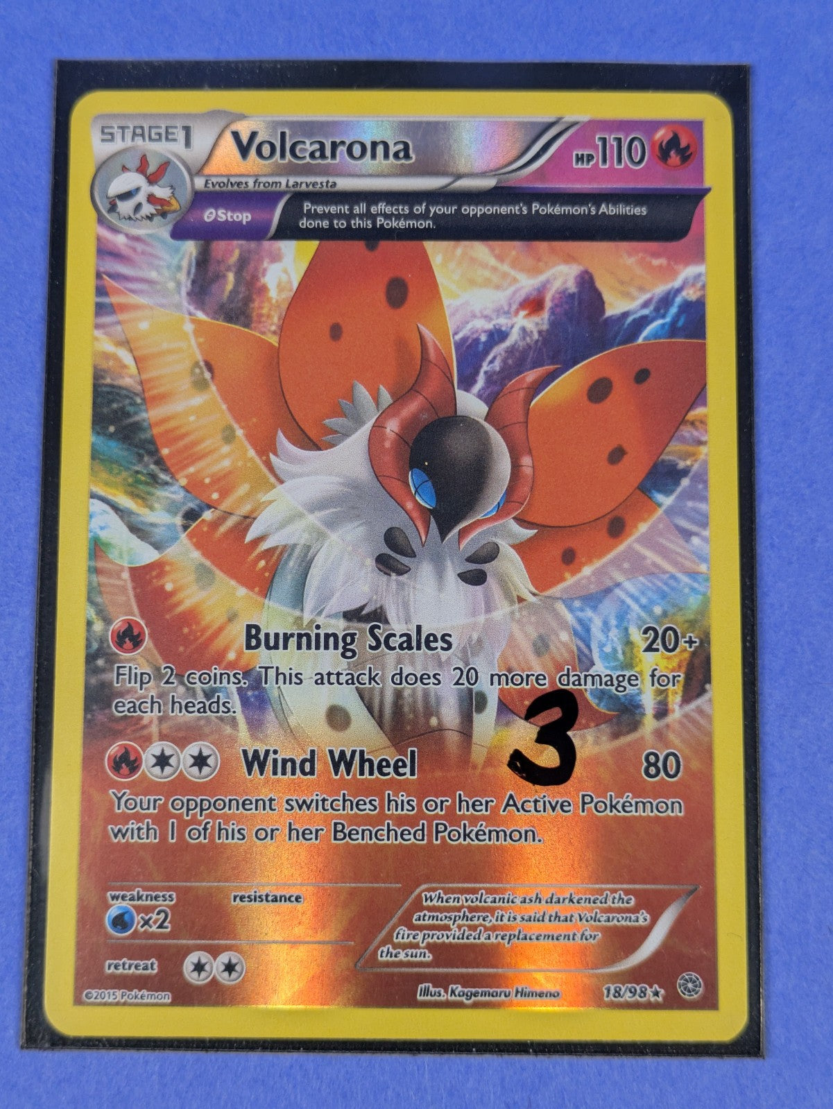 Volcarona - 18/98 - Rare Reverse Holo Ancient Origins - Pokemon Card - NM