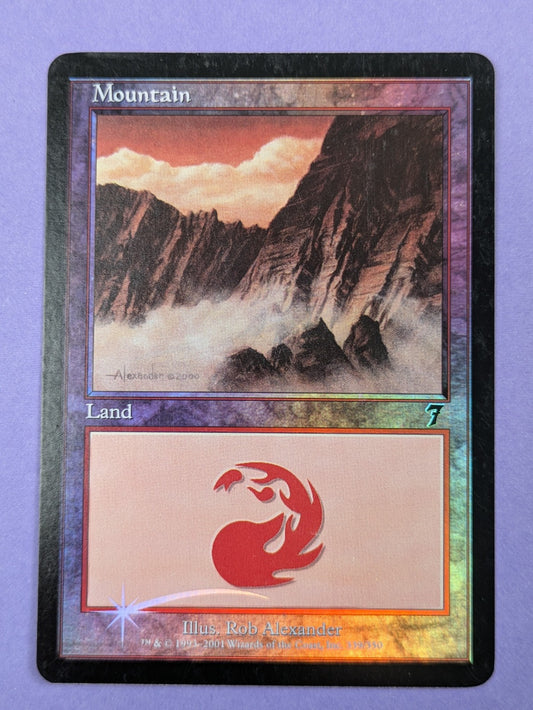 MTG Magic: Seventh Edition: Mountain Foil #339/350 Basic Land - NM