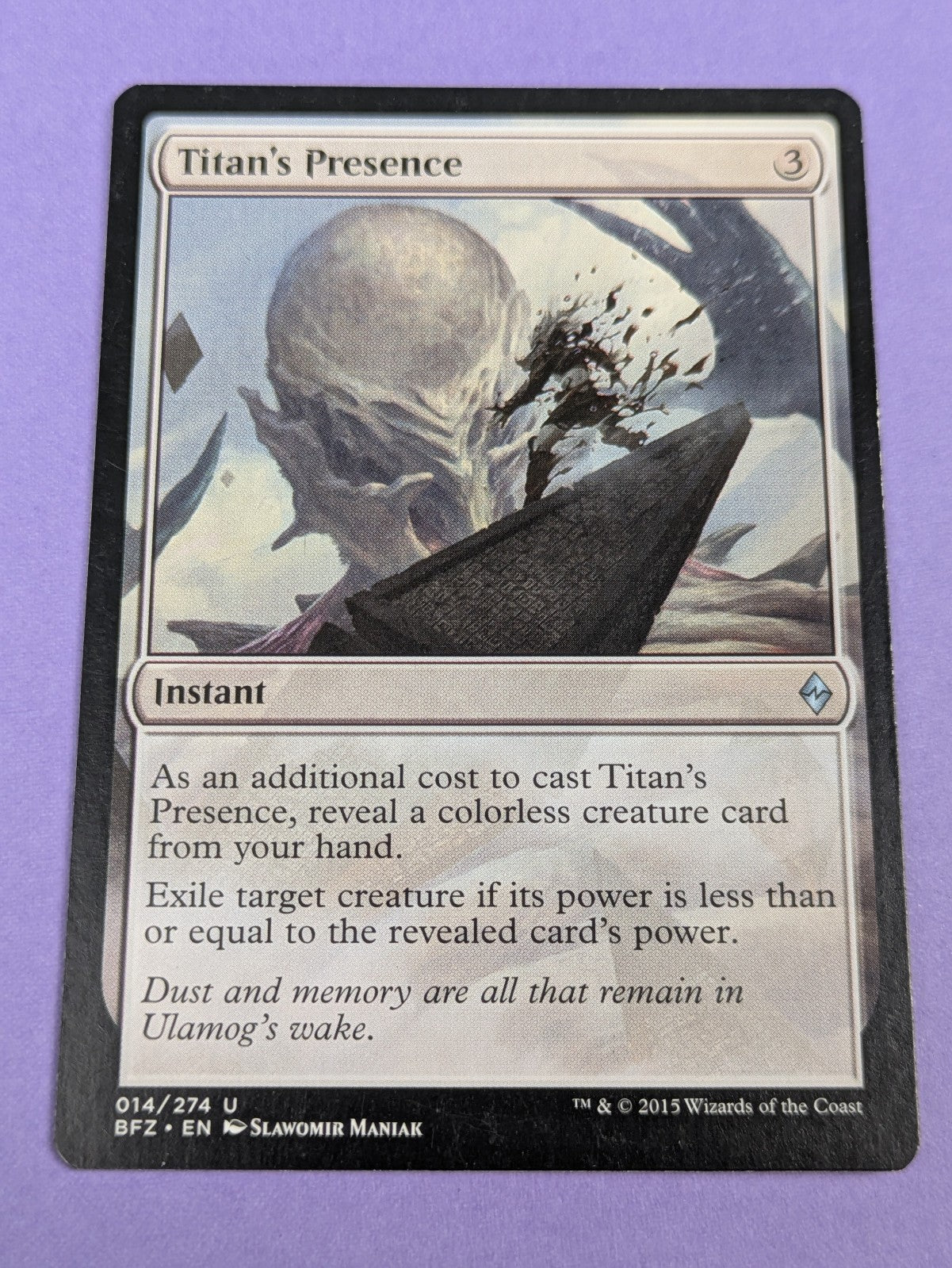 MTG Magic: Battle for Zendikar: Titan's Presence #014/274 Uncommon - LP
