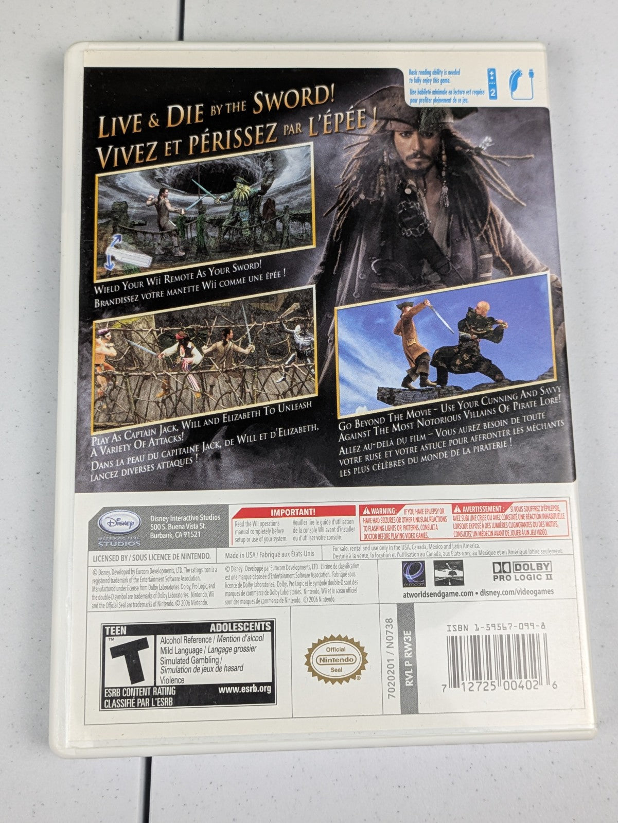 Pirates of the Caribbean (Nintendo Wii, 2007) CIB