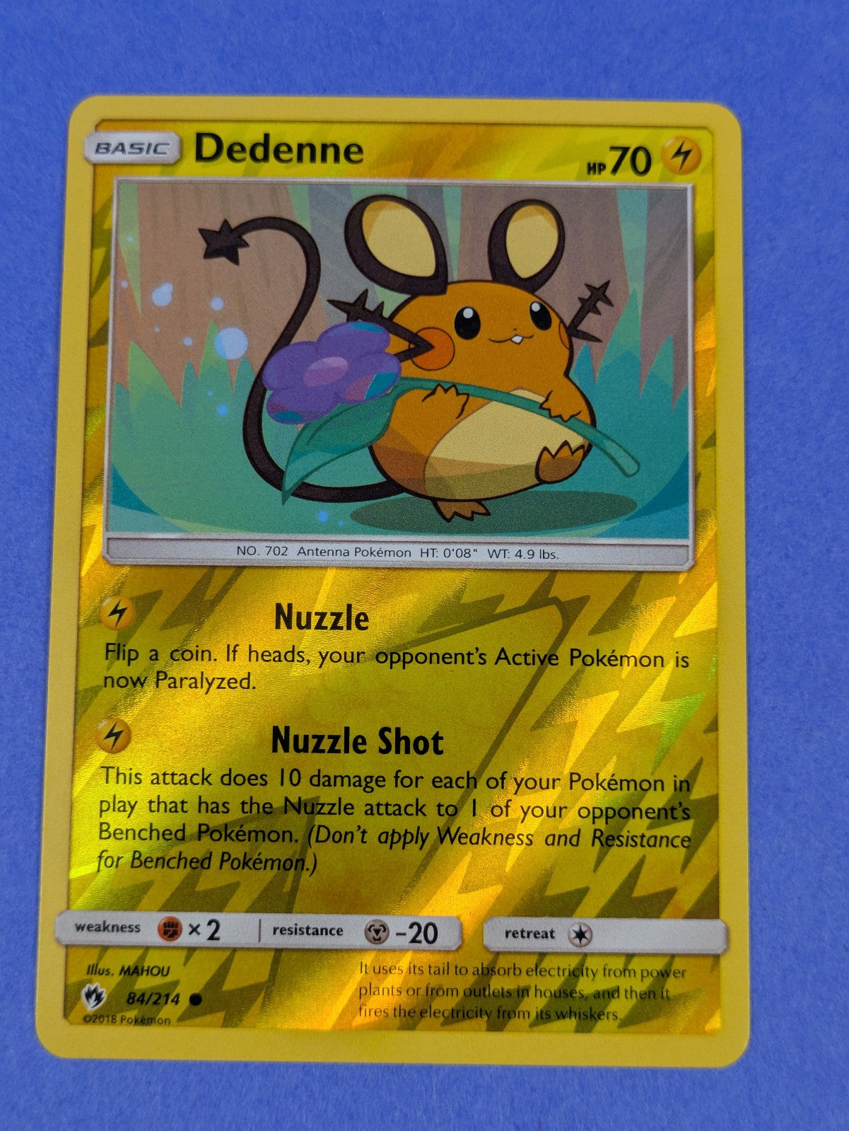 Dedenne - 84/214 - Common Reverse Holo Lost Thunder - Pokemon Card - NM