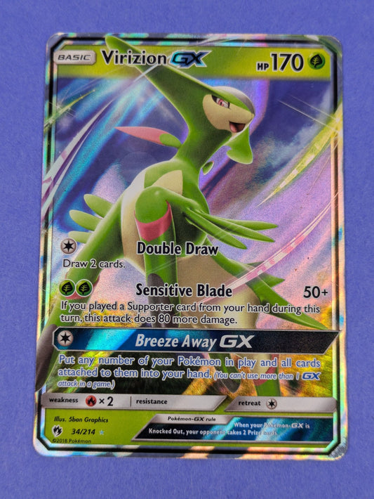 Virizion GX - 34/214 - Ultra Rare Lost Thunder - Pokemon Card - NM
