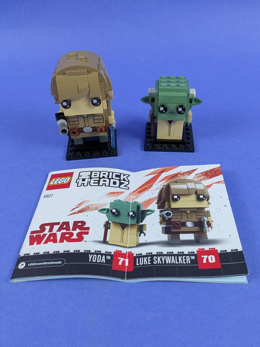LEGO BrickHeadz Star Wars Luke Skywalker & Yoda 41627 Complete Set Pre-Owned
